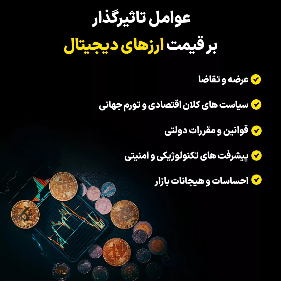 عوامل تاثیرگذار بر قیمت ارزهای دیجیتال