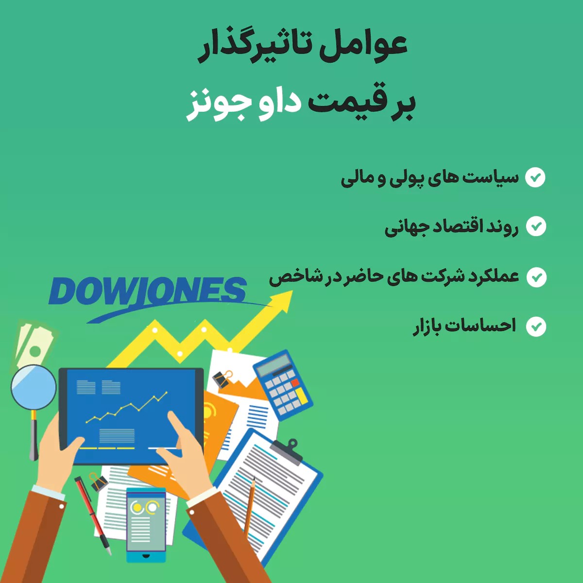 عوامل تاثیرگذار بر قیمت داو جونز