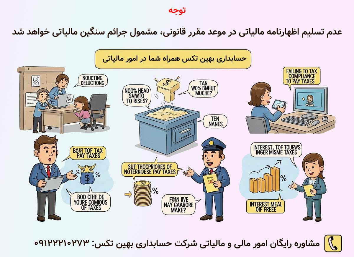 عواقب عدم ارسال اظهارنامه مالیاتی اشخاص حقوقی شامل جرائم سنگینی می باشد