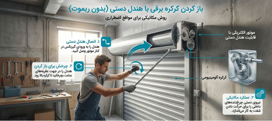 باتری | آزمایش باز کردن کرکره برقی بصورت دستی